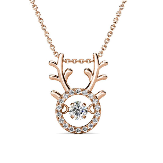 Aarwaa Dancing Crystal Deer Antlers Pendant