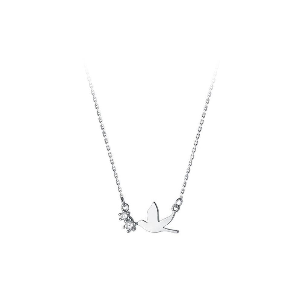 Silver-Plated Dove Bird Pendant