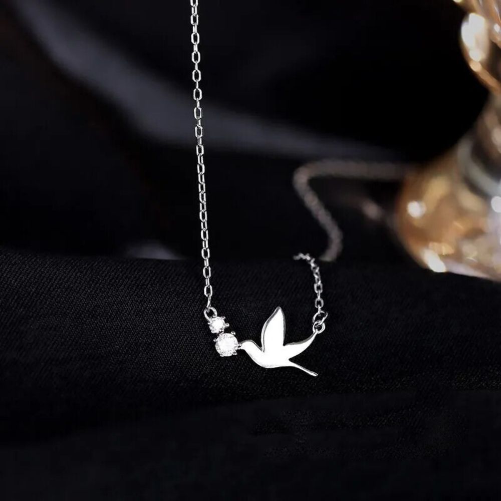 Silver-Plated Dove Bird Pendant