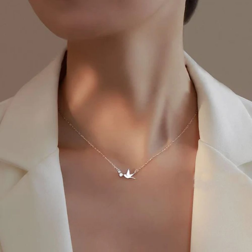 Silver-Plated Dove Bird Pendant