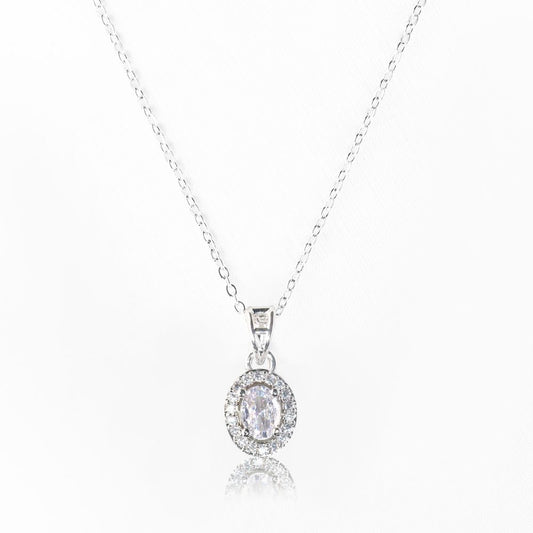 Crystal Clear Oval Pendant