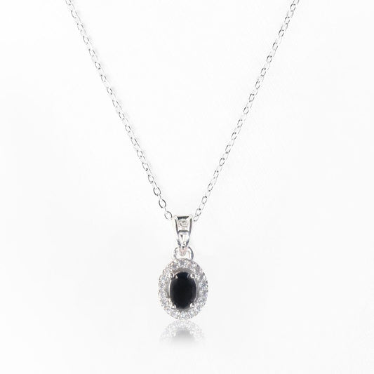 Aarwaa Midnight Black Oval Pendant