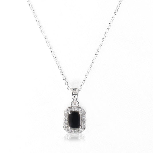 Aarwaa Midnight Black Square Pendant